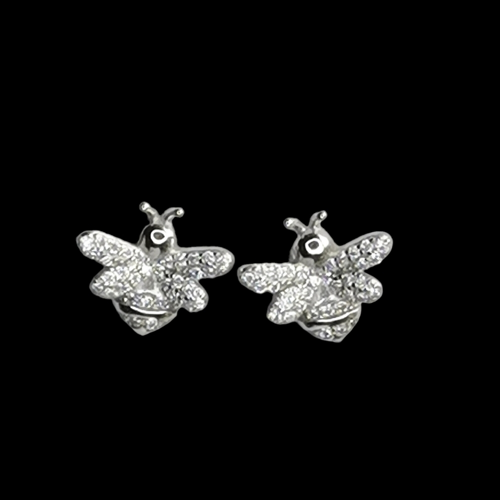 Cz Sterling silver bumble bee stud earrings 🆕